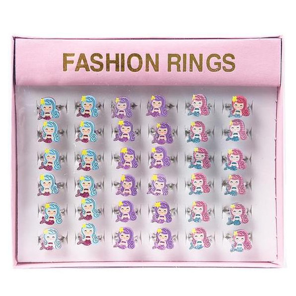 36 PACK 0.50” MERMAID RINGS M2010