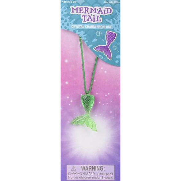 12 PACK MERMAID TAIL CRYSTAL CHARM NECKLACES M2011