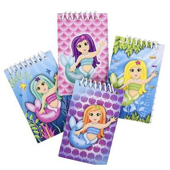 12 PACK 2.4"X3.6" MERMAID SPIRAL NOTEBOOKS M2012