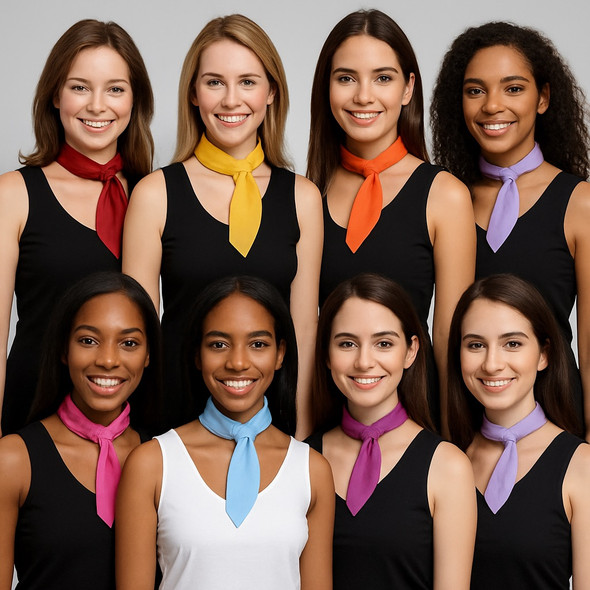 12 PACK Neck Scarves | Short Sheer Chiffon 25" x 25" | Pick Colors 21228C