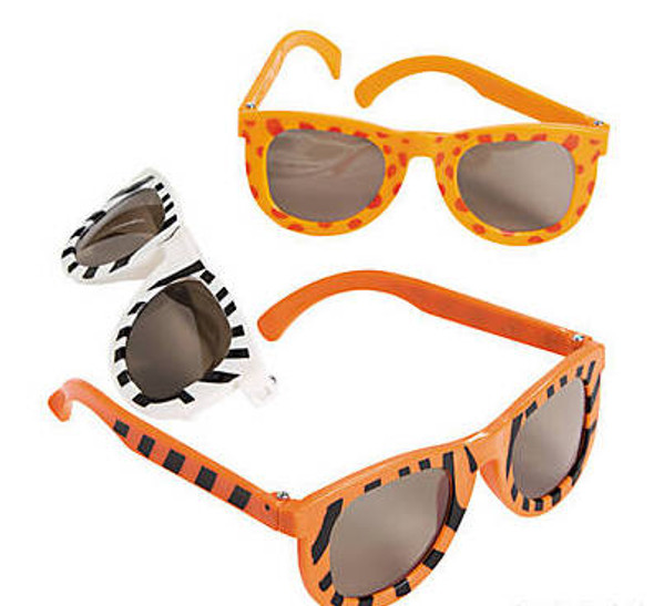 Kids Safari Animal Sunglasses 12 PACK MIX Colors Party Favor Quality Ages 3-9 | 381