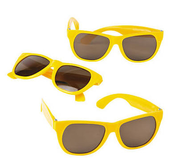 Kids Yellow Sunglasses 12 PACK Party Favor Quality Ages 3-9 | 400