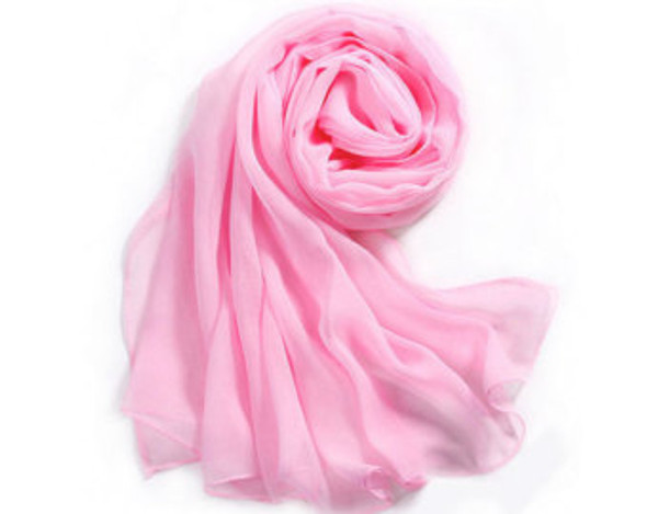 Light Pink Long Sheer Chiffon Scarf 12 PACK  21" x 60" 2131W