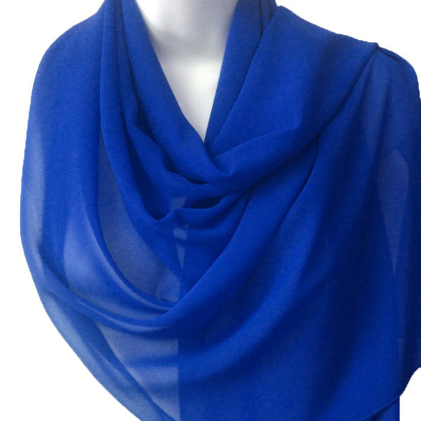 Royal Blue Long Sheer Chiffon Scarf 12 PACK  21" x 60"  2134D