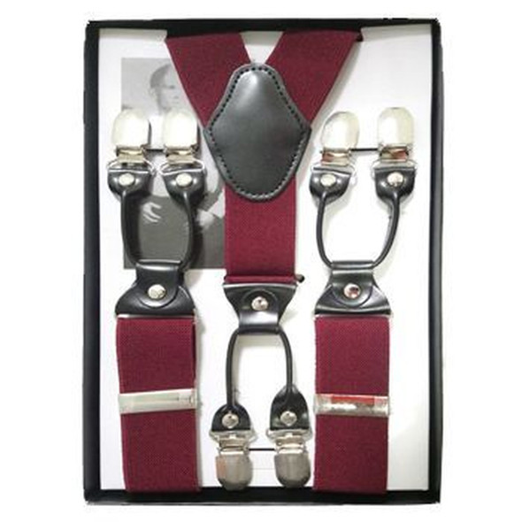 Burgundy Industrial Suspenders | 2 INCH Adjustable up to 80" 15034BUR