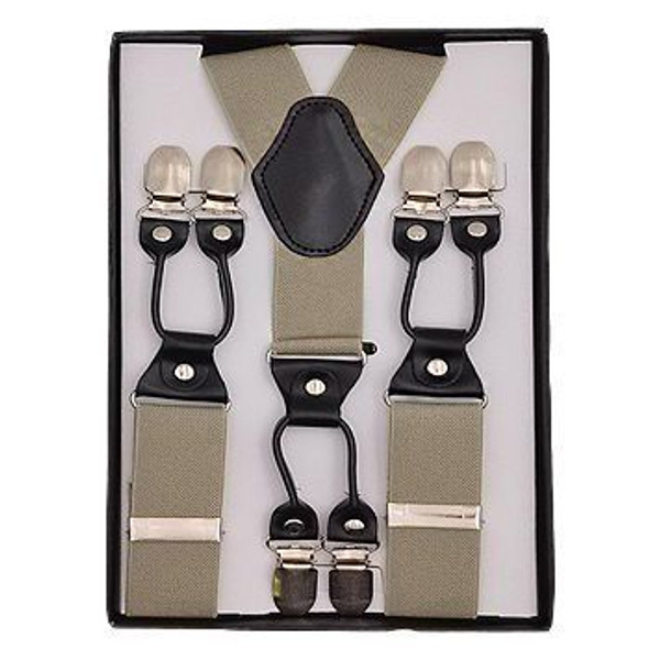 Khaki Industrial Suspenders | 2 INCH Adjustable up to 60" 15034K