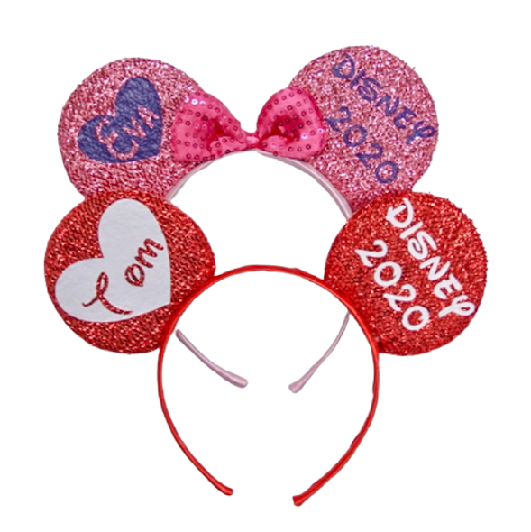 Valentines Day Disney Ears Headband Personalized