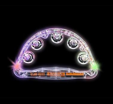 LED Tambourines | 9" Clear Light Up | Printable Tambourines 1889CLI
