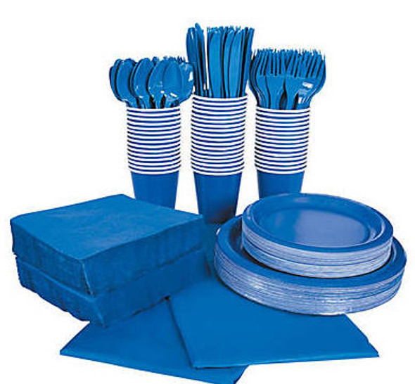 Royal Blue Tableware Party COMPLETE Pack for 48 | 386821