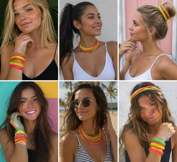 80’s Neon Bracelets Assorted Colors 60 PACK 6530PS