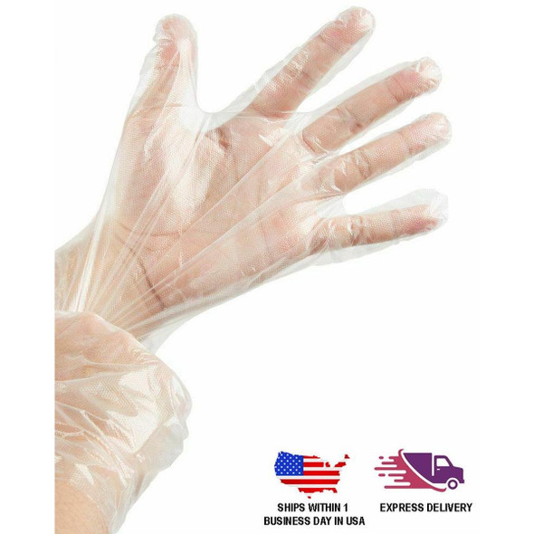 Pack of 500 | Clear Plastic Disposable Gloves | Powder Free Multipurpose Plastic Gloves, Food Service Gloves