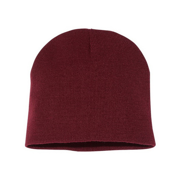  Short Beanie Hat Burgundy 5743