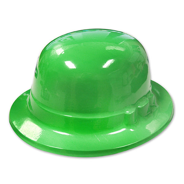 12 PACK  Green St Patricks Derby Hat Plastic  5857B