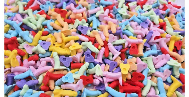 5PCS Bag of Dicks, Bulk Rainbow Tiny Penis Party Favors, Funny Bachelorette