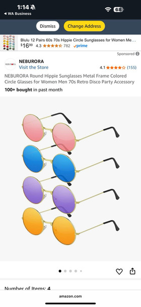 Round Hippie Sunglasses Metal Frame Colored Circle Glasses for Women