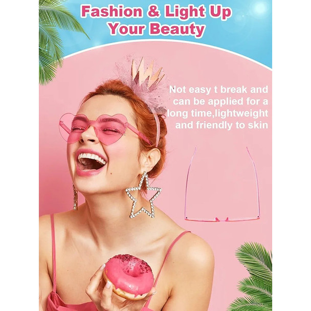 12 Pairs Heart Shaped Sunglasses for Women Colorful Glasses Fun Trendy Transparent