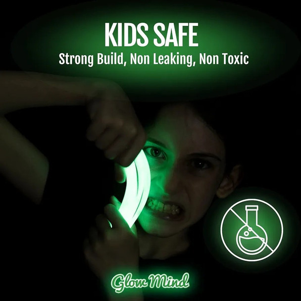 100 Ultra Bright Glow Sticks Bulk Party Pack - Halloween Glow in the Dark Party