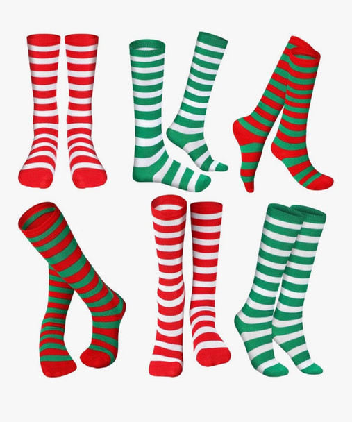 Child 6 PACK MIX Red and White Thigh High Christmas | Red White Thigh High PAIR 8170C
