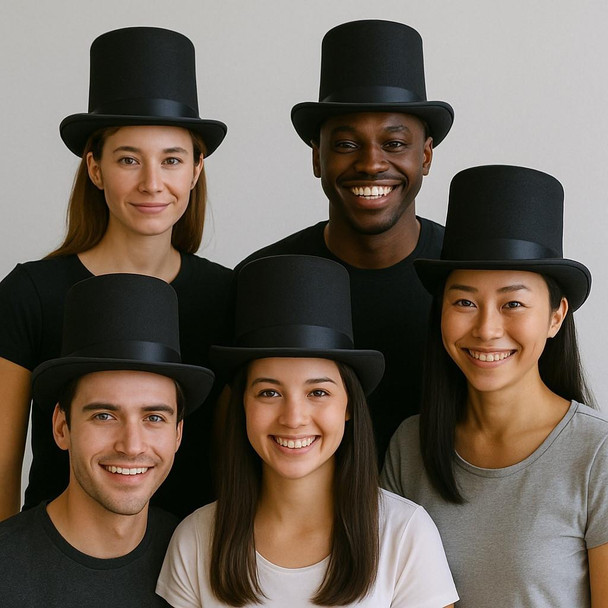 Private Island Dancers Top Hat Black Felt 1350DZ 