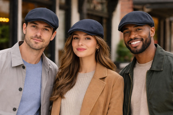 Black Ivy Cap Deluxe Bulk 10+ Colors Available Linen Cotton 22.5"  Adult Standard 1336BL