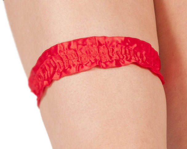 Red Satin Garter 8191