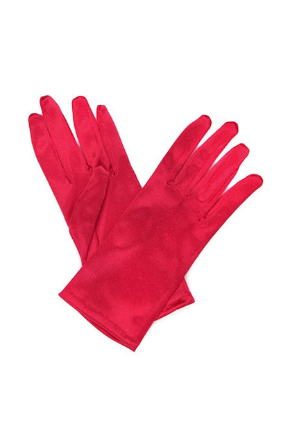 Red Dress Gloves Short Adult Wrist Length 9” Standard 1203