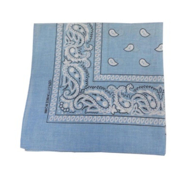 12 PACK Light Blue Paisley Bandanna 22" Square Standard 100% Cotton 1913DZ