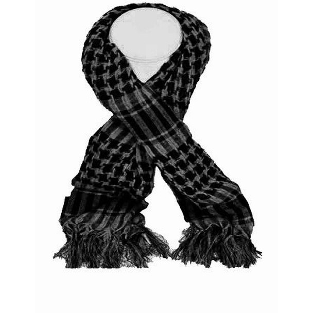 Grey & Black Arab Shemagh Houndstooth Scarf  2071