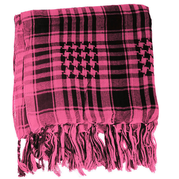 Black And Hot Pink Arab Shemagh Houndstooth Scarf 2075
