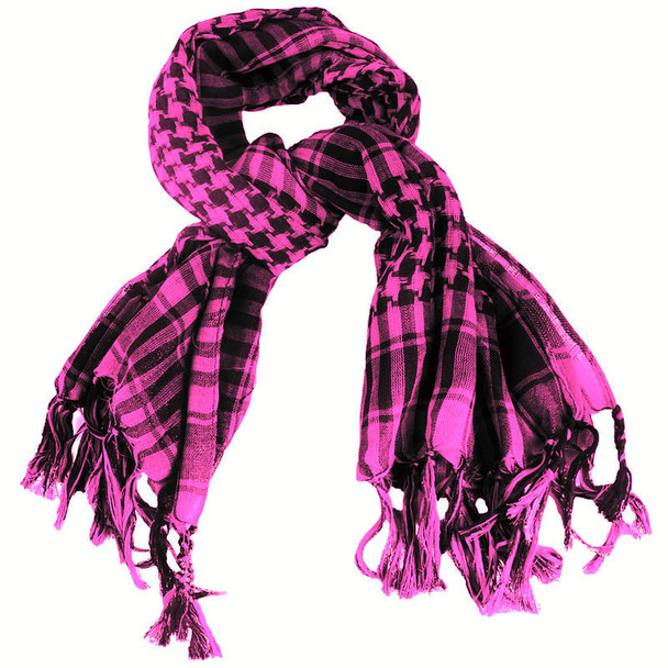Black And Hot Pink Arab Shemagh Houndstooth Scarf 2075