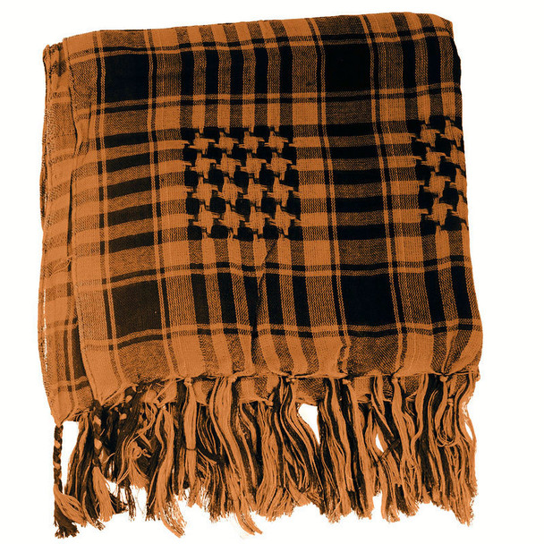 Black And Orange Arab Shemagh Houndstooth Scarf 2076
