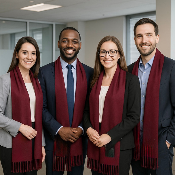Burgundy Pashmina Scarf Shawl 100% Fine Wool Mix 12 PACK  28" x 78" 2102