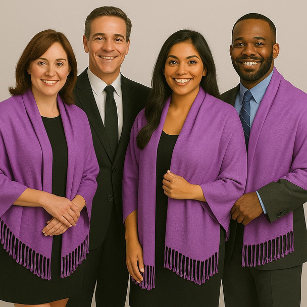 Purple Pashmina Shawl Scarf 100% Fine Wool Mix  12 PACK  28" x 78" 2110