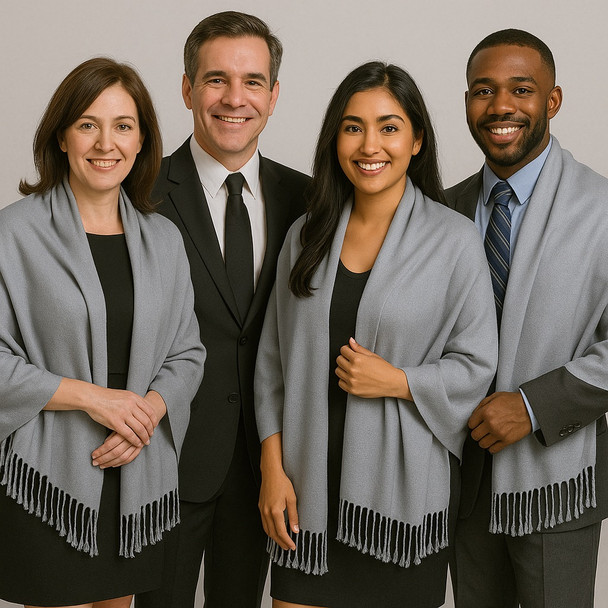 Silver Pashmina Scarf Shawl 100% Fine Wool Mix 12 PACK   28" x 78" 2113