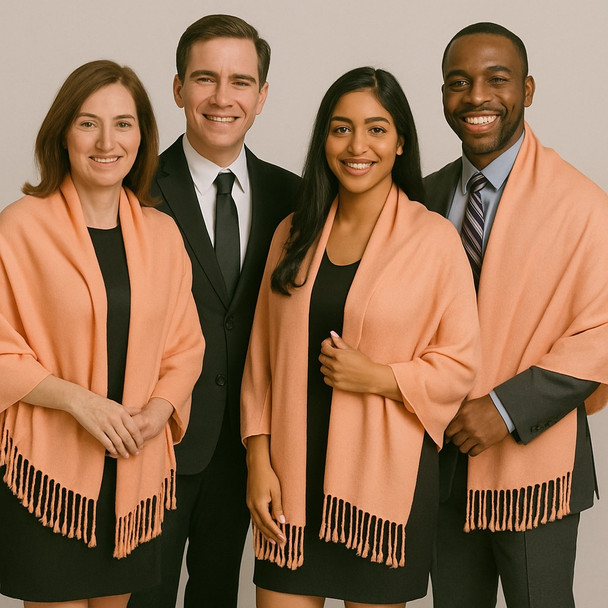 Peach Pashmina Scarf  Shawl 100% Fine Wool Mix 12 PACK  28" x 78" 2121