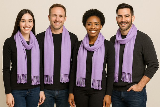 Light Purple Pashmina Scarf  Shawl  12 PACK 100% Fine Wool Mix  28" x 78" 2123