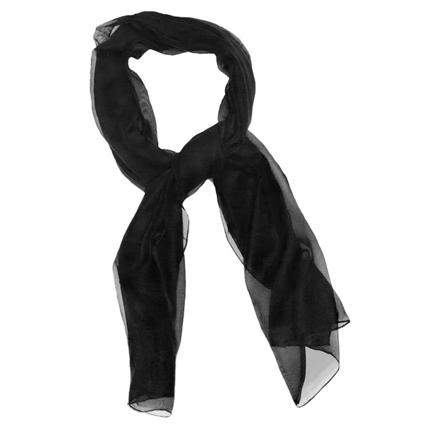 Black Long Sheer Chiffon Scarf  21" x 60" 2129