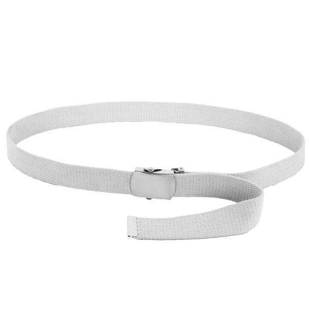 White Canvas Adjustable Belt  12 PACK Adjusts to 44-46" Size 2223