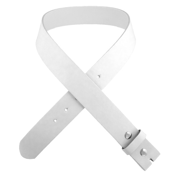 White Leather Belt For Buckles Small 2388A