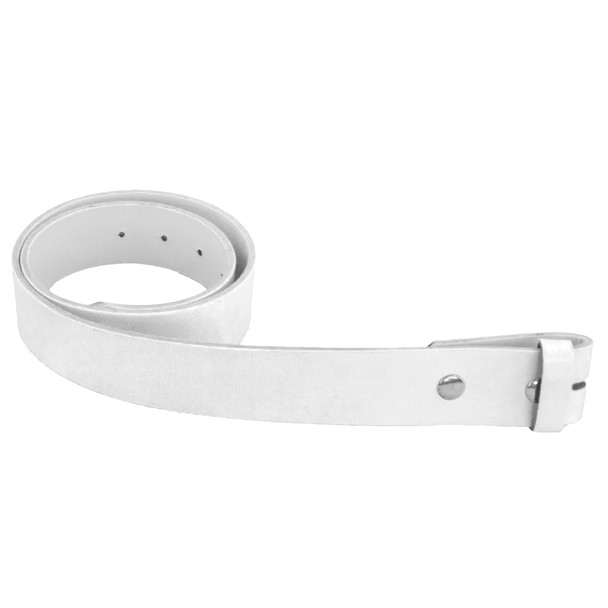 White Leather Belt For Buckles Small 2388A