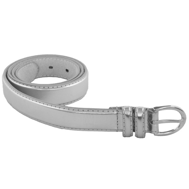 12 PACK Silver 1 Inch Skinny Belts Mix Sizes 2580AS