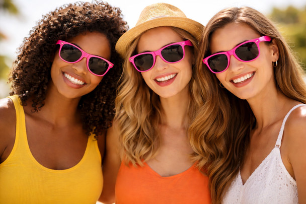 Hot Pink Sunglasses |  Iconic 80's Style | Adult Size 1054