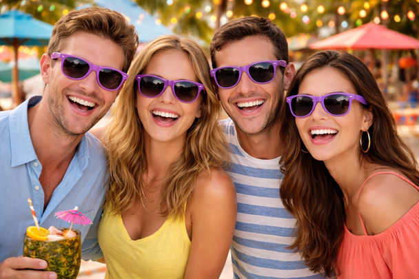 Purple Sunglasses |  Iconic 80's Style | Adult Size 1055