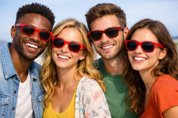 Red Sunglasses |  Iconic 80's Style | Adult Size 1056