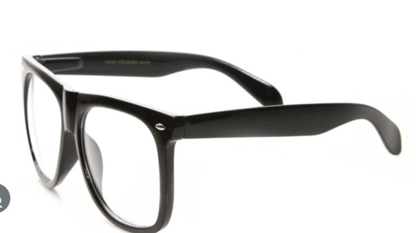 Retro Glasses Nerd Black Clear Lens  Size 12 PACK 1081