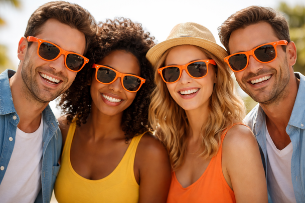 Orange Sunglasses Iconic 80's Style Adult Size Sunglasses 1084