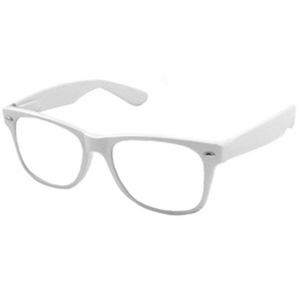 White Clear Lens | Iconic 80's Style | Adult Size 1086