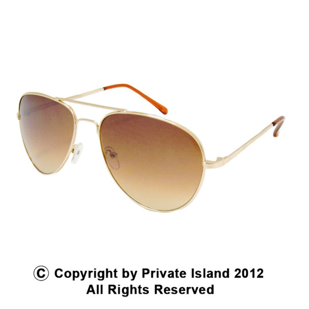 Gold Frame and Brown Lens Aviator Sunglasses 1109