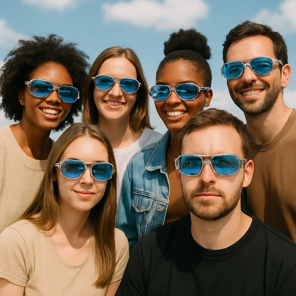 Blue RockStar Elvis Style Sunglasses 1131