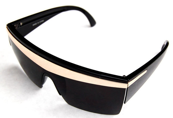 Black with Silver Stripe Lady Diva Sunglasses 1141